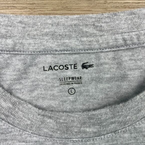Lacoste Shirt Mens Large Gray Tennis Regular Fit Short Sleeve Logo - Picture 4 of 10